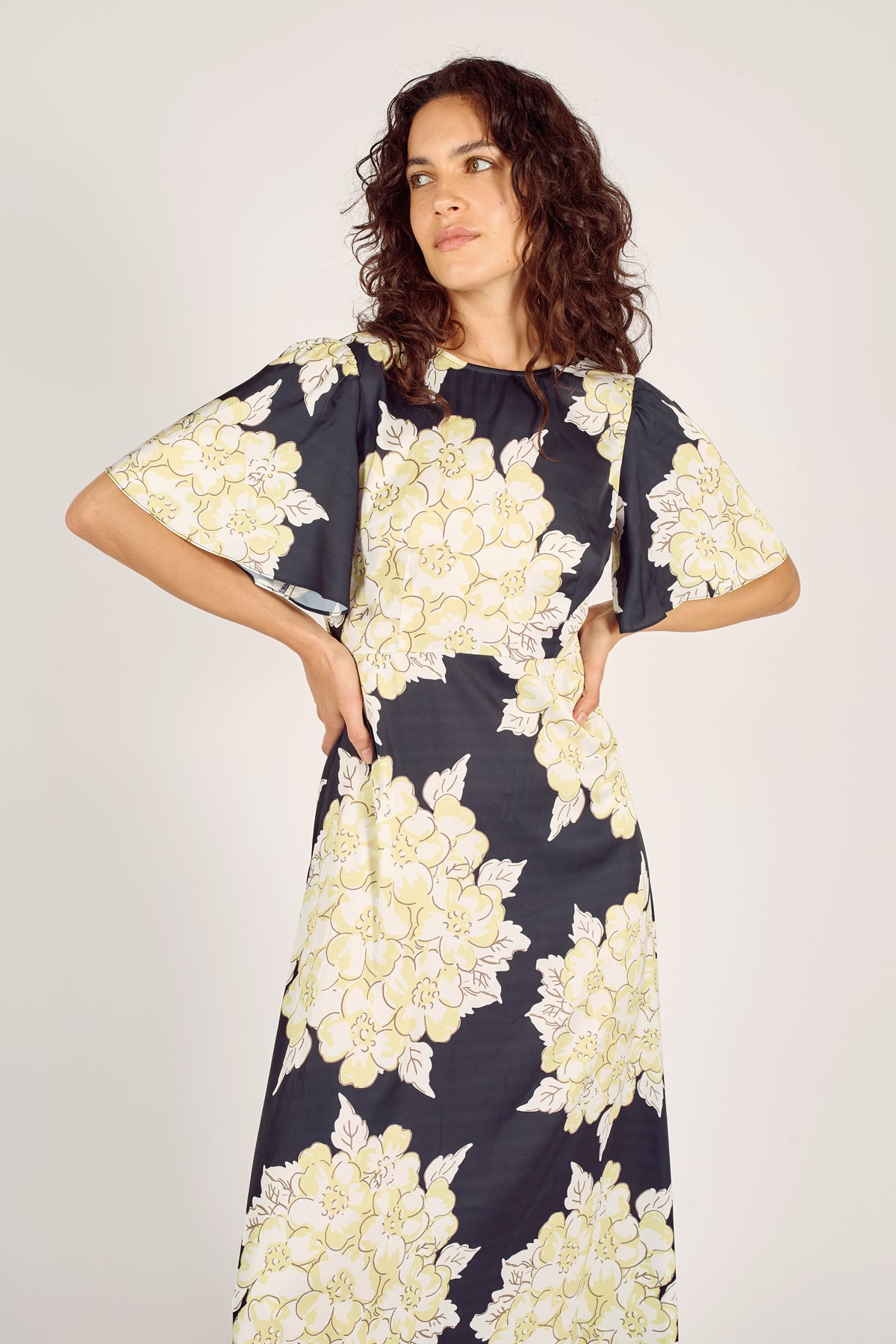 Blooming Lovely Rene Dress by Traffic People in Navy/Cream