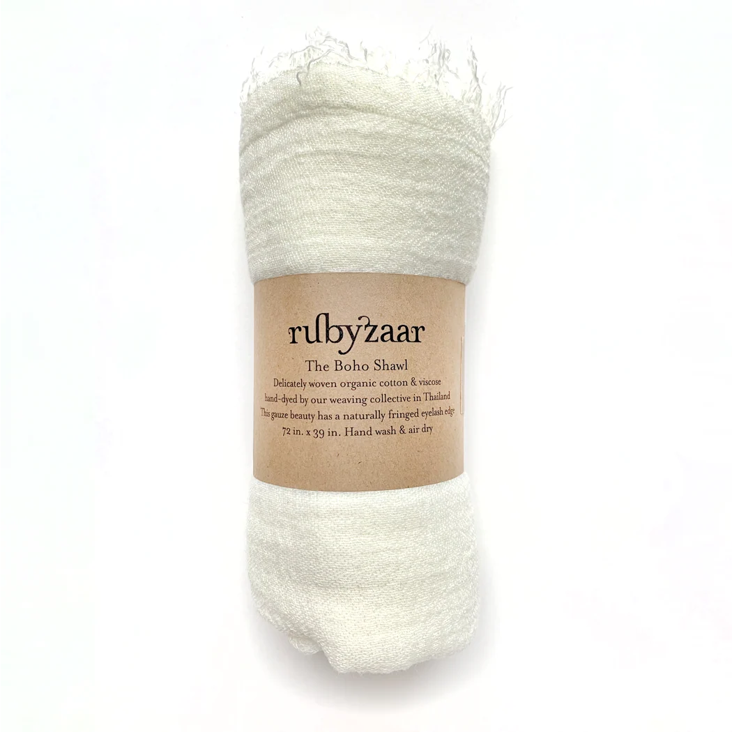 Boho Shawl by Rubyzaar in Cream