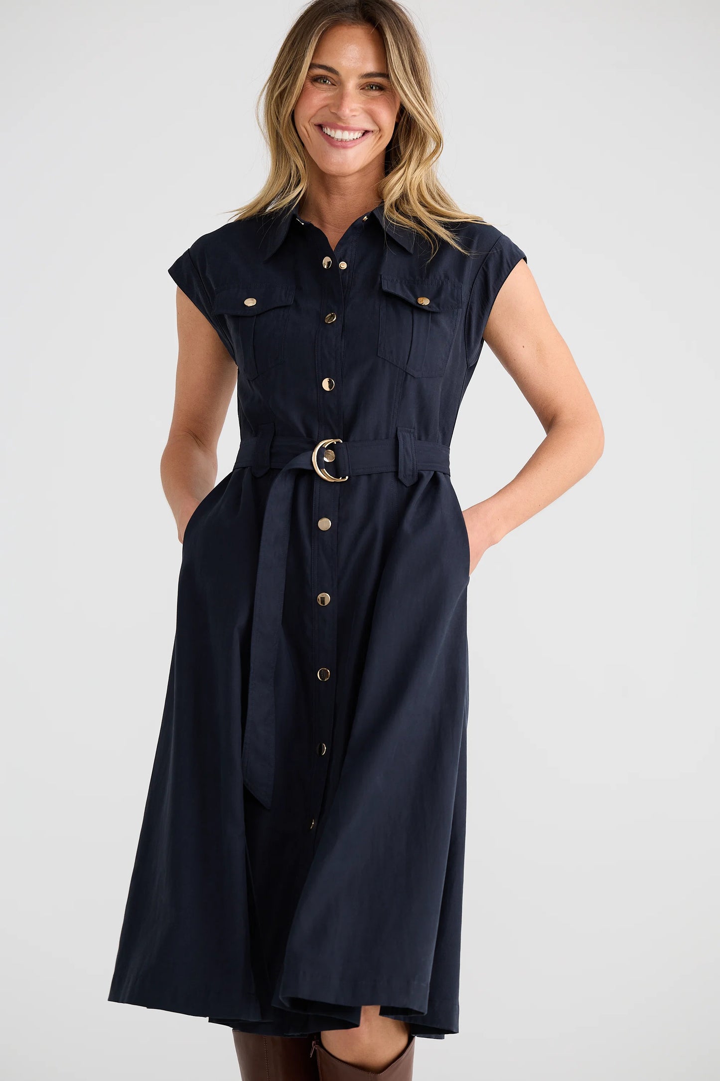 Mayfair Dress by Brave & True in Navy