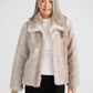 Steinway Faux Fur Jacket by Brave & True in Grey Stripe