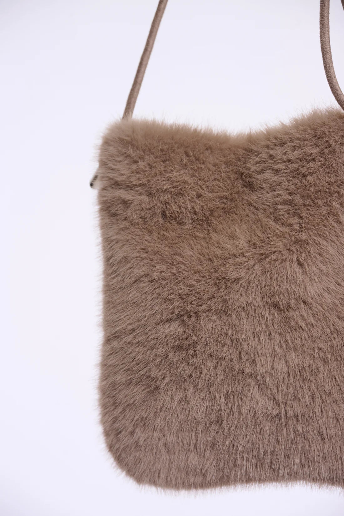 Blees Faux Fur Bag by Rino & Pelle in Mocha Latte