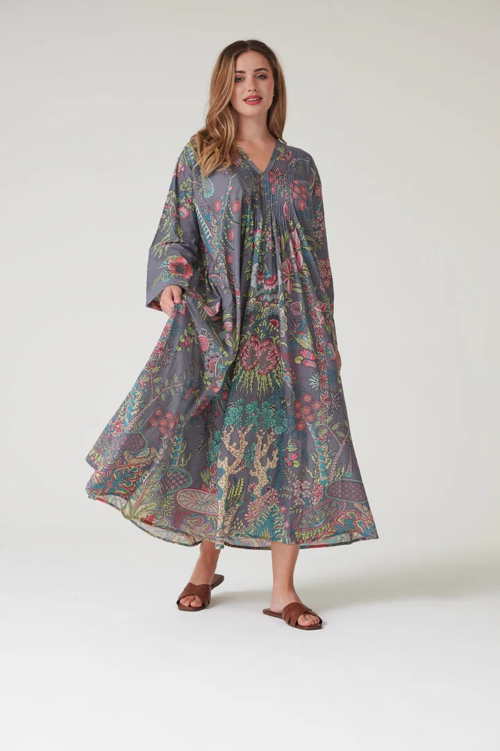 Boho Garden Grey Pinch Dress by One Hundred Stars