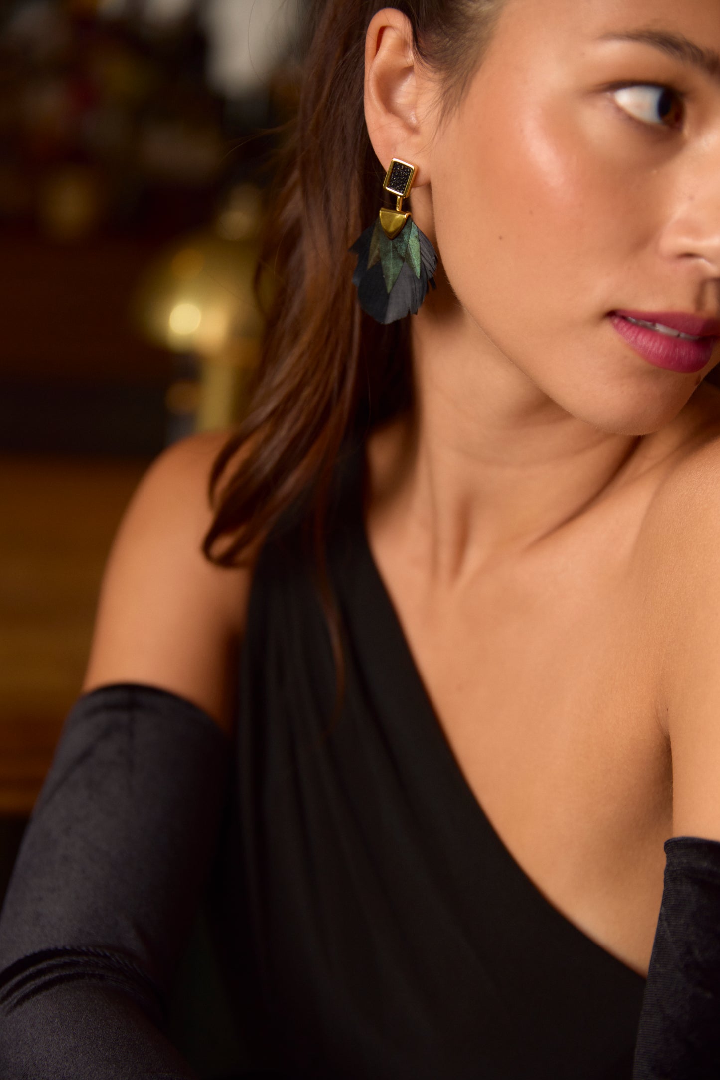 Elise Bezel Drop Earring by Brackish
