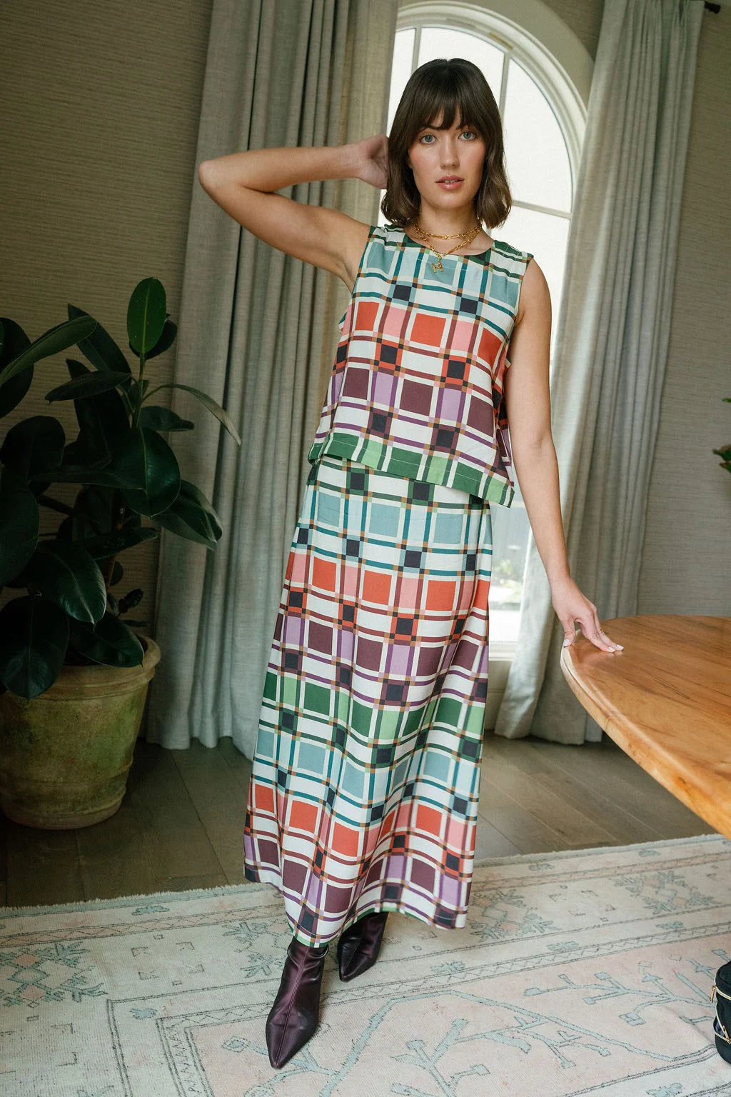 Tiffany Skirt by Briton Court in Candy Box Check
