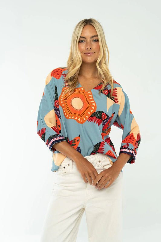 Amelia Top by Briton Court in Carolina Blue