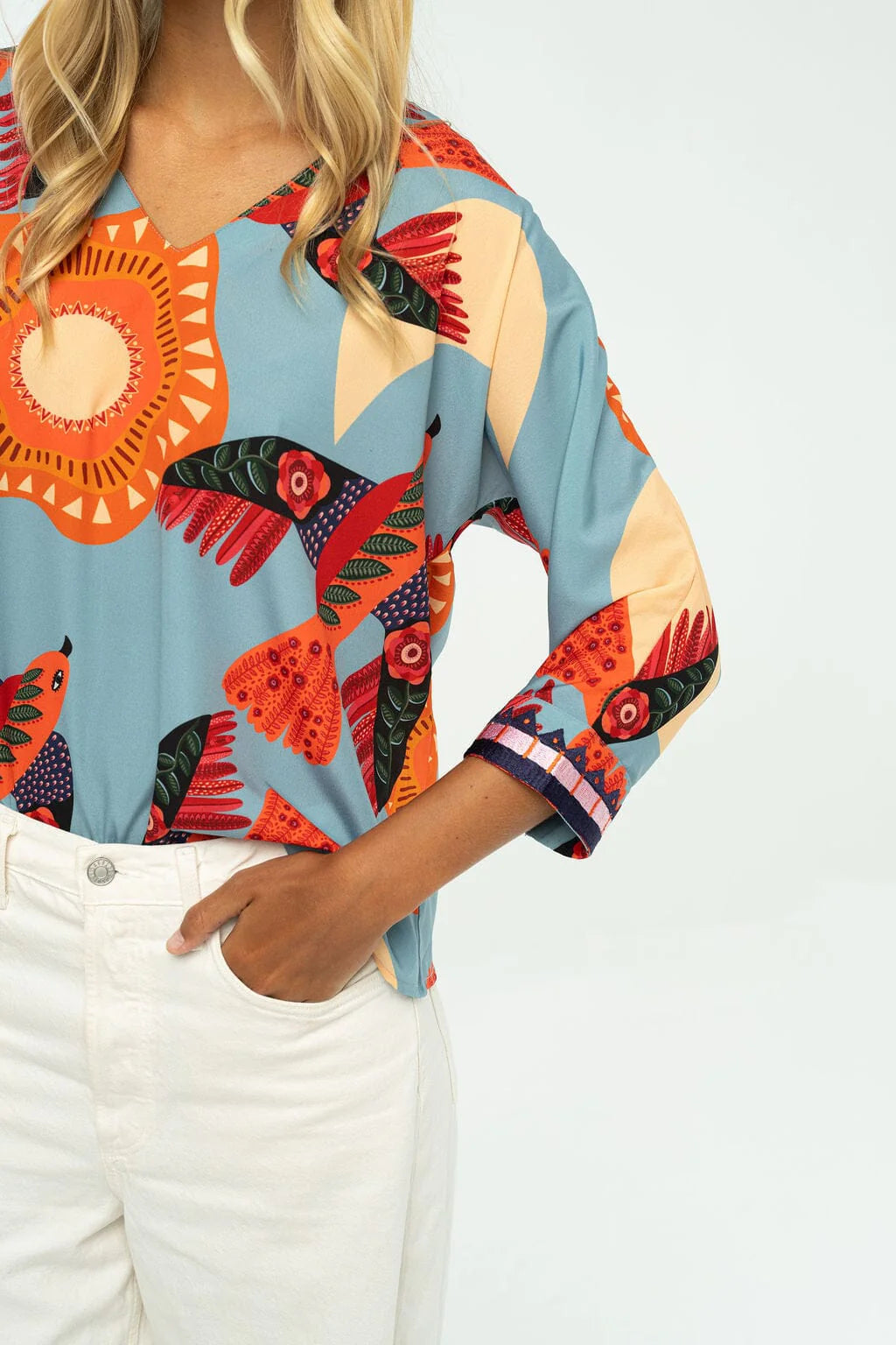 Amelia Top by Briton Court in Carolina Blue