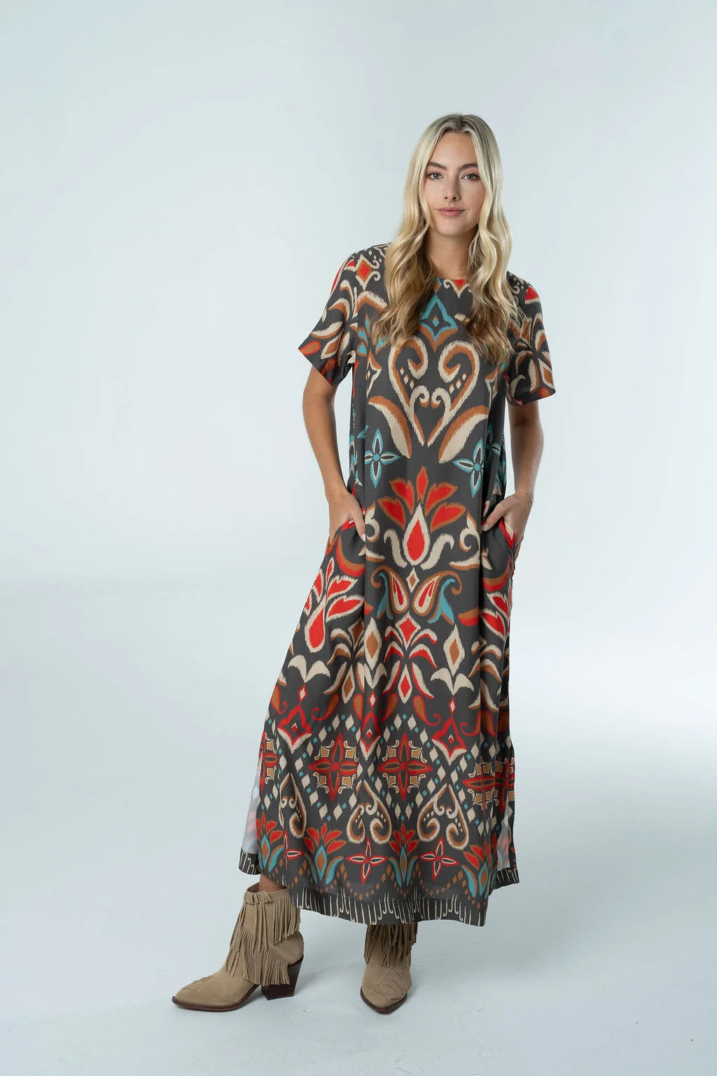 Diana Maxi Dress by Briton Court in Spiced Ikat