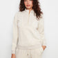 Long Sleeve Half-Zip High Collar Pullover by Charlie B in Cookies and Cream
