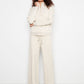 Long Sleeve Half-Zip High Collar Pullover by Charlie B in Cookies and Cream