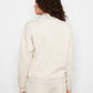 Long Sleeve Half-Zip High Collar Pullover by Charlie B in Cookies and Cream