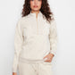 Long Sleeve Half-Zip High Collar Pullover by Charlie B in Cookies and Cream