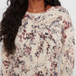 Long Sleeve Crew Neck Printed Top by Charlie B in Poetry