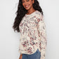 Long Sleeve Crew Neck Printed Top by Charlie B in Poetry