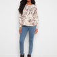 Long Sleeve Crew Neck Printed Top by Charlie B in Poetry