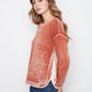 Long Sleeve Crew Neck Top by Charlie B in Ginger