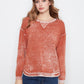 Long Sleeve Crew Neck Top by Charlie B in Ginger