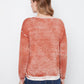 Long Sleeve Crew Neck Top by Charlie B in Ginger
