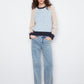 Color Block Knit Sweater by Charlie B in Iris