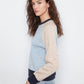 Color Block Knit Sweater by Charlie B in Iris