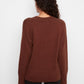 V-Neck Knit Sweater by Charlie B in Heather Brown