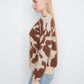 Cow Print V-Neck Cardigan by Charlie B in Ranch