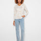 Printed Long Sleeve V-Neck Top by Charlie B in Timeless