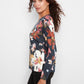 Long Sleeve Drop Shoulder Printed V-Neck Top by Charlie B in Bloom
