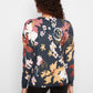 Long Sleeve Drop Shoulder Printed V-Neck Top by Charlie B in Bloom