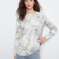 Printed Rounded Hem Sweater by Charlie B in Whirl