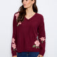 Long Sleeve Drop Shoulder Top by Charlie B in Passion