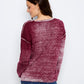 Long Sleeve Drop Shoulder Top by Charlie B in Passion