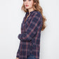 Long Sleeve Top with V-Shaped Placket by Charlie B in Midnight