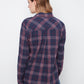 Long Sleeve Top with V-Shaped Placket by Charlie B in Midnight