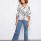 Printed Roll Up Sleeve Top by Charlie B in Seraphine