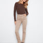 Cuffed Hem Slim 5 Pocket Pants by Charlie B in Latte