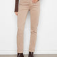 Cuffed Hem Slim 5 Pocket Pants by Charlie B in Latte