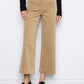 Cropped Patch Pocket Wide Leg Corduroy Pants by Charlie B in Latte