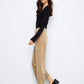Cropped Patch Pocket Wide Leg Corduroy Pants by Charlie B in Latte