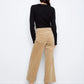 Cropped Patch Pocket Wide Leg Corduroy Pants by Charlie B in Latte