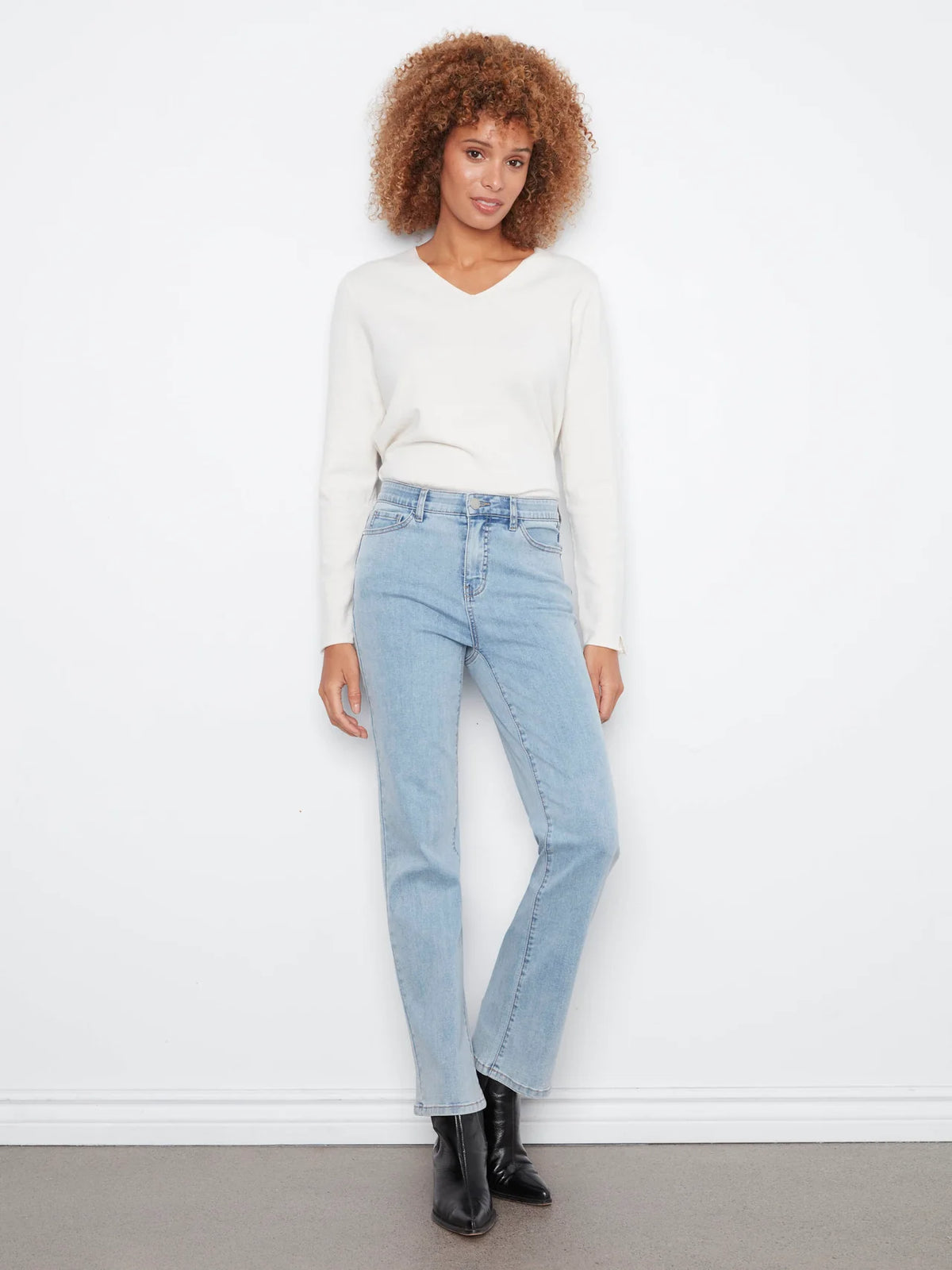 Charlotte Straight Leg Jeans by Charlie B in Light Blue