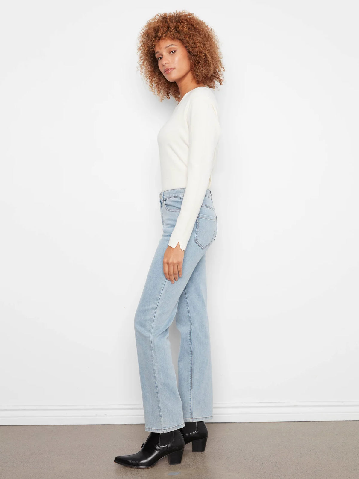 Charlotte Straight Leg Jeans by Charlie B in Light Blue