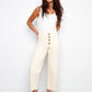 Button Fly Flex Twill Straight Leg Pants by Charlie B in Natural