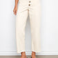 Button Fly Flex Twill Straight Leg Pants by Charlie B in Natural