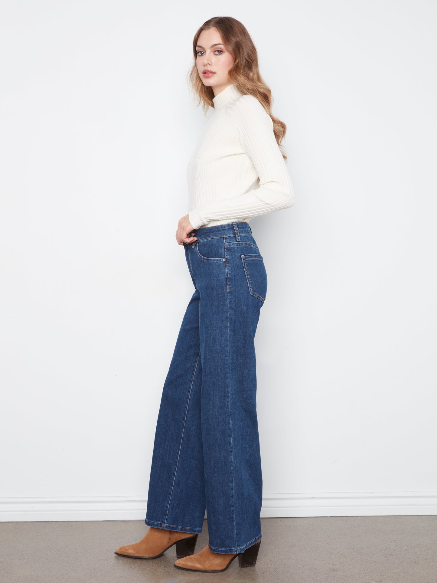 Chloe Wide Leg Jeans by Charlie B in Indigo