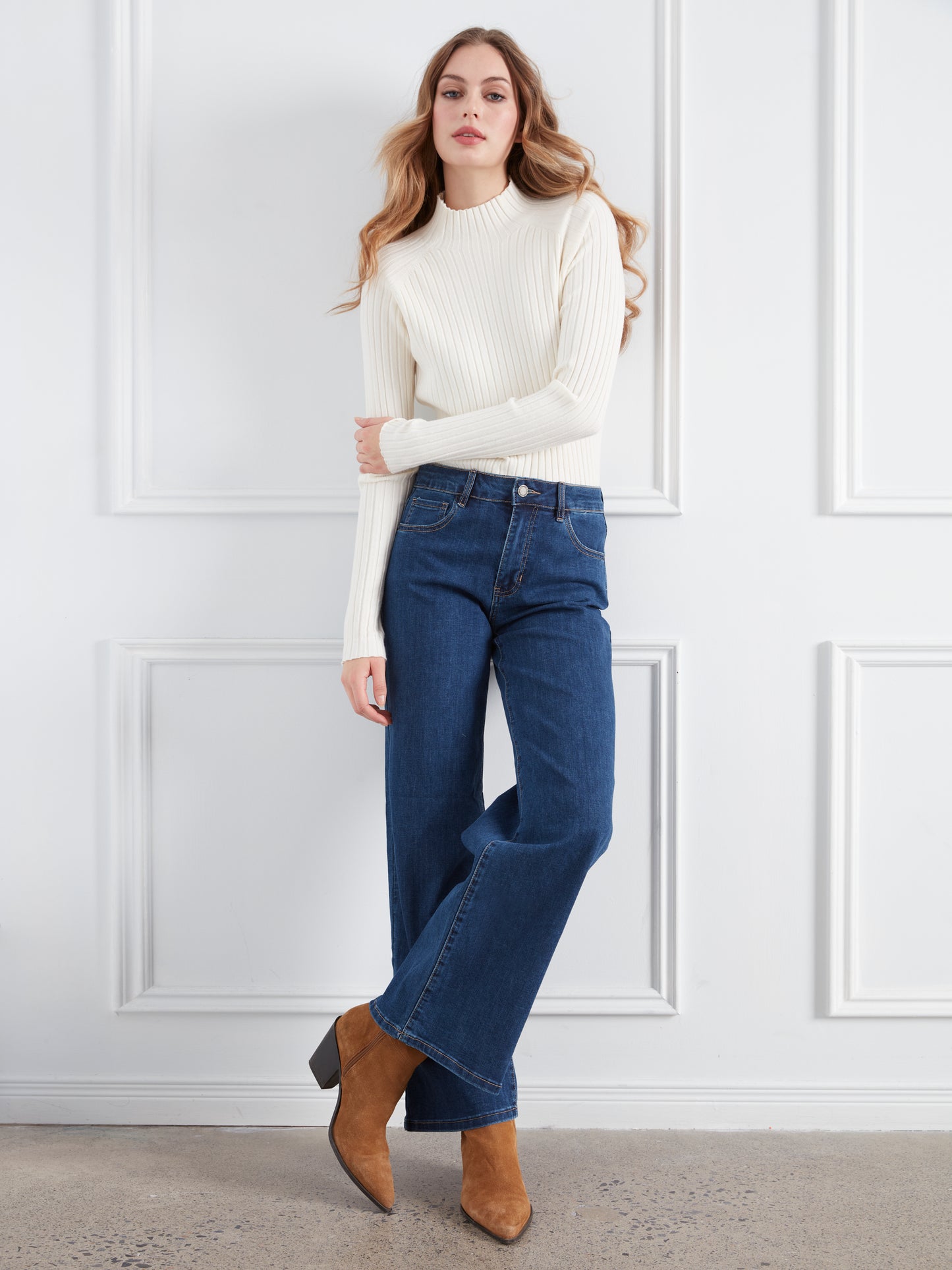 Chloe Wide Leg Jeans by Charlie B in Indigo