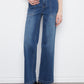 Wide Leg Patch Pocket Jeans by Charlie B in Washed Indigo