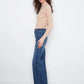 Wide Leg Patch Pocket Jeans by Charlie B in Washed Indigo