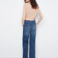 Wide Leg Patch Pocket Jeans by Charlie B in Washed Indigo