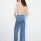 Wide Leg Stretch Denim Jeans by Charlie B in Medium Blue