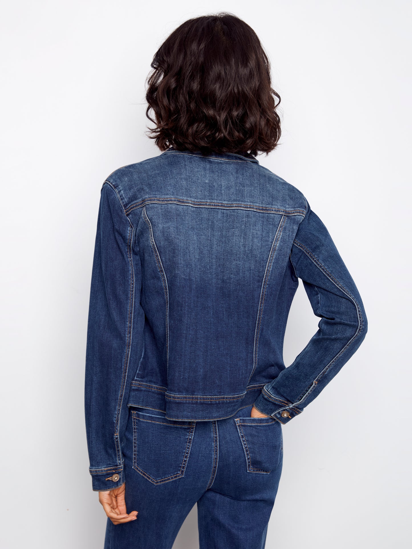 Stretch Denim Jacket by Charlie B in Indigo